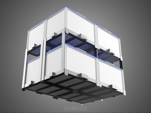 SERIA ARRAY R&Oacute;WNOLEGŁY ZESTAW AKUMULATOR&Oacute;W TACA MONTAŻ WSPORNIKA W SKOKU Model 3D