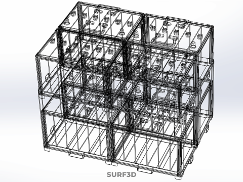 SERIA ARRAY R&Oacute;WNOLEGŁY ZESTAW AKUMULATOR&Oacute;W TACA MONTAŻ WSPORNIKA W SKOKU Model 3D