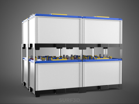 SERIA ARRAY R&Oacute;WNOLEGŁY ZESTAW AKUMULATOR&Oacute;W TACA MONTAŻ WSPORNIKA W SKOKU Model 3D