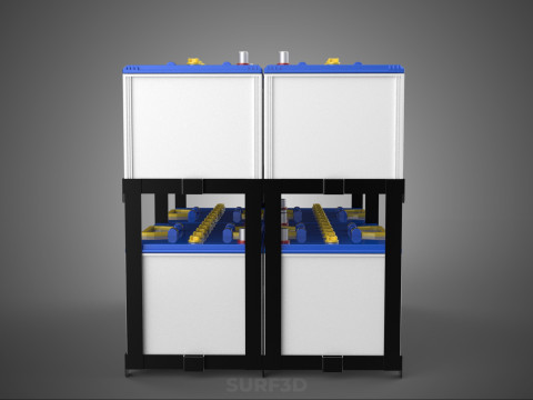 SERIA ARRAY R&Oacute;WNOLEGŁY ZESTAW AKUMULATOR&Oacute;W TACA MONTAŻ WSPORNIKA W SKOKU Model 3D