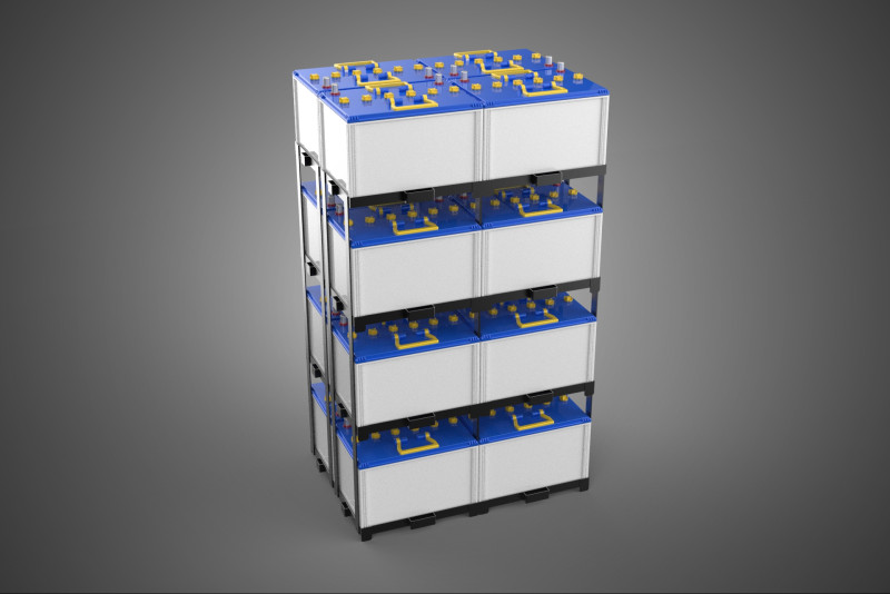 TOWER ACCU BATTERIA GRIGLIA STACK VASSOIO RACK FRAME POWER BANK ALIMENTAZIONE Modello 3D .c4d .max .obj .3ds .fbx .stl .blend