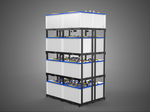 TOWER ACCU BATTERIA GRIGLIA STACK VASSOIO RACK FRAME POWER BANK ALIMENTAZIONE Modello 3D