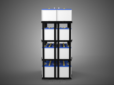 TOWER ACCU BATTERIA GRIGLIA STACK VASSOIO RACK FRAME POWER BANK ALIMENTAZIONE Modello 3D