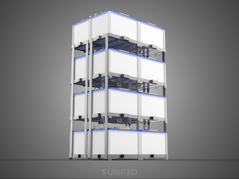 TOWER ACCU BATTERIA GRIGLIA STACK VASSOIO RACK FRAME POWER BANK ALIMENTAZIONE Modello 3D