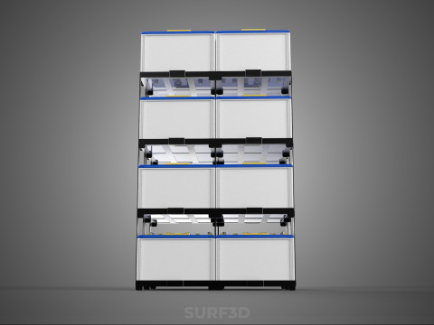 TOWER ACCU BATTERIA GRIGLIA STACK VASSOIO RACK FRAME POWER BANK ALIMENTAZIONE Modello 3D