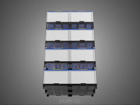 TOWER ACCU BATTERIA GRIGLIA STACK VASSOIO RACK FRAME POWER BANK ALIMENTAZIONE Modello 3D