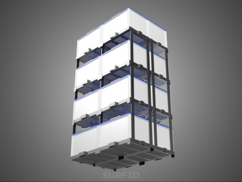 TOWER ACCU BATTERIA GRIGLIA STACK VASSOIO RACK FRAME POWER BANK ALIMENTAZIONE Modello 3D