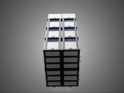 TOWER ACCU BATTERIA GRIGLIA STACK VASSOIO RACK FRAME POWER BANK ALIMENTAZIONE Modello 3D