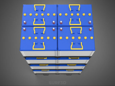 TOWER ACCU BATTERIA GRIGLIA STACK VASSOIO RACK FRAME POWER BANK ALIMENTAZIONE Modello 3D