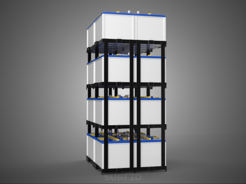 TOWER ACCU BATTERIA GRIGLIA STACK VASSOIO RACK FRAME POWER BANK ALIMENTAZIONE Modello 3D