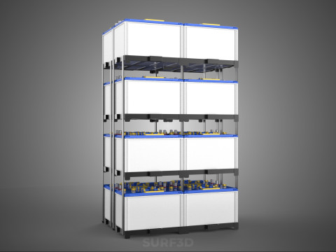 TOWER ACCU BATTERIA GRIGLIA STACK VASSOIO RACK FRAME POWER BANK ALIMENTAZIONE Modello 3D