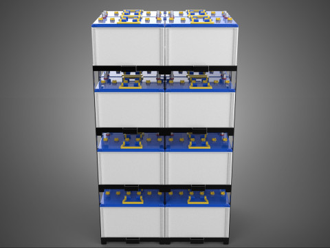 TOWER ACCU BATTERIA GRIGLIA STACK VASSOIO RACK FRAME POWER BANK ALIMENTAZIONE Modello 3D