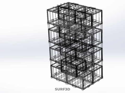 TOWER ACCU BATTERIA GRIGLIA STACK VASSOIO RACK FRAME POWER BANK ALIMENTAZIONE Modello 3D