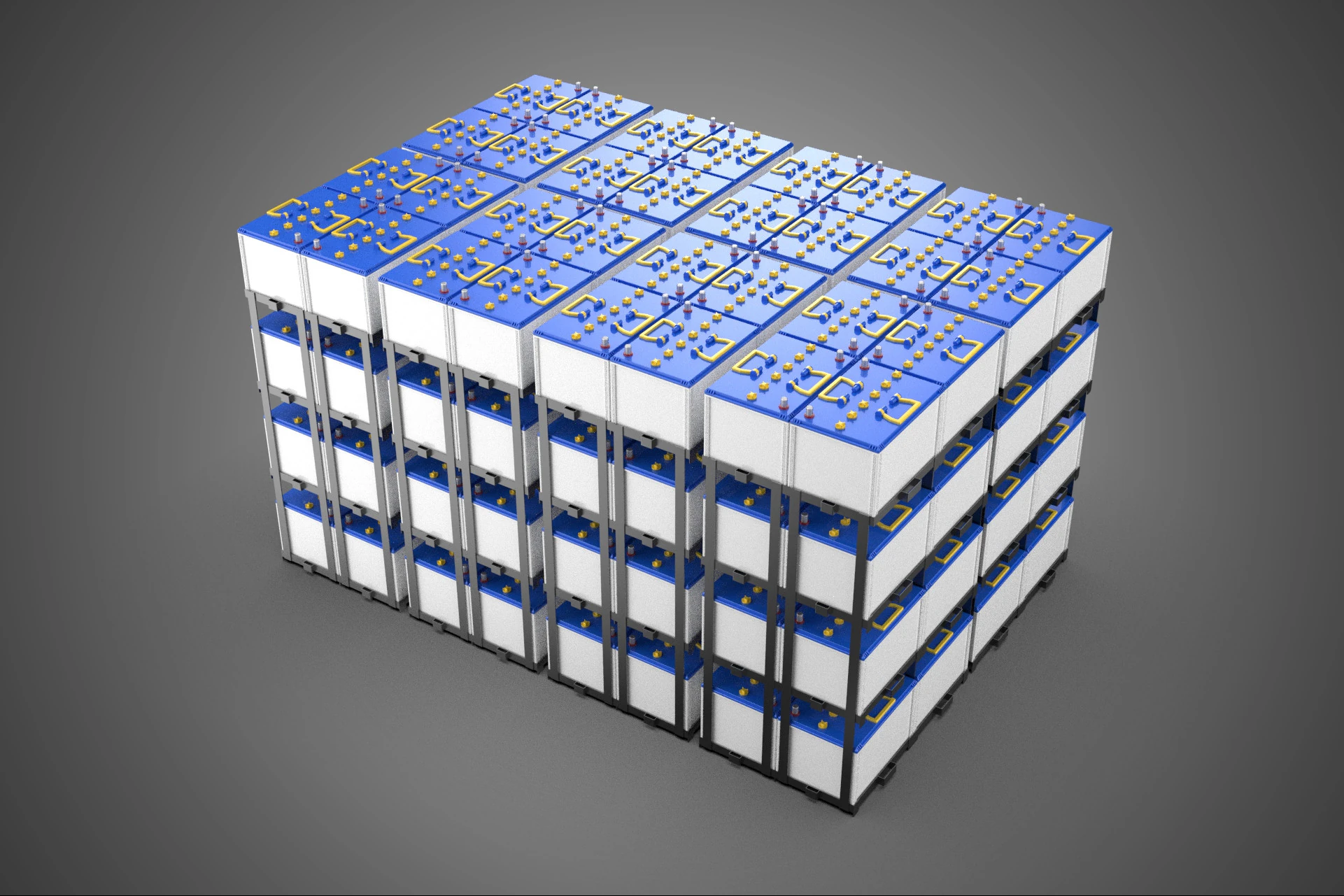 BATTERY STORAGE POWER PLANT SOURCE BANK SUPPLY ACCU ACCUMULATOR 3D Model .c4d .max .obj .3ds .fbx .stl .blend 