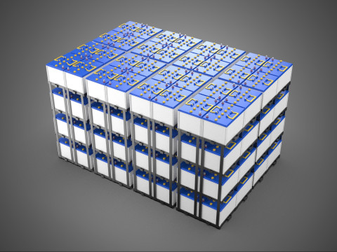 BATTERY STORAGE POWER PLANT SOURCE BANK SUPPLY ACCU ACCUMULATOR 3D Model