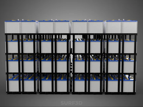 BATTERY STORAGE POWER PLANT SOURCE BANK SUPPLY ACCU ACCUMULATOR 3D Model