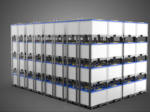 BATTERY STORAGE POWER PLANT SOURCE BANK SUPPLY ACCU ACCUMULATOR 3D Model