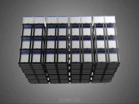 BATTERY STORAGE POWER PLANT SOURCE BANK SUPPLY ACCU ACCUMULATOR 3D Model