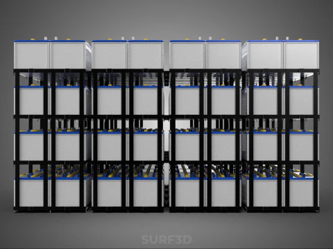 BATTERY STORAGE POWER PLANT SOURCE BANK SUPPLY ACCU ACCUMULATOR 3D Model