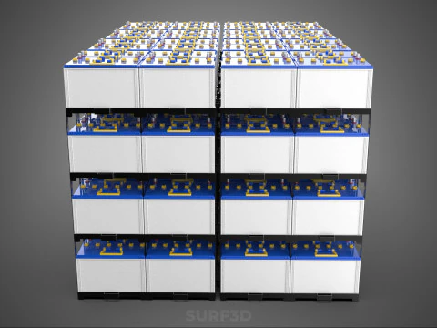 BATTERY STORAGE POWER PLANT SOURCE BANK SUPPLY ACCU ACCUMULATOR 3D Model