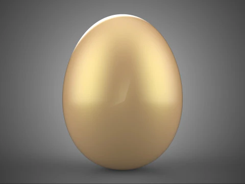 STANDARD EGG NORMAL OVOID OVAL SHAPE BROWN RED ORANGE CHICKEN 3D Model