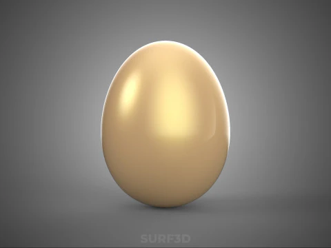 STANDARD EGG NORMAL OVOID OVAL SHAPE BROWN RED ORANGE CHICKEN 3D Model
