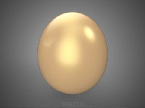 STANDARD EGG NORMAL OVOID OVAL SHAPE BROWN RED ORANGE CHICKEN 3D Model
