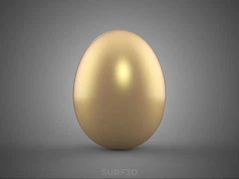 STANDARD EGG NORMAL OVOID OVAL SHAPE BROWN RED ORANGE CHICKEN 3D Model