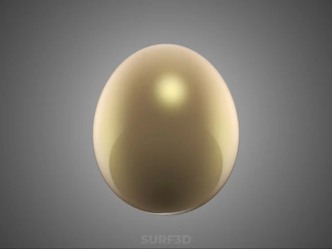 STANDARD EGG NORMAL OVOID OVAL SHAPE BROWN RED ORANGE CHICKEN 3D Model