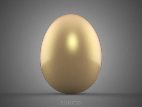STANDARD EGG NORMAL OVOID OVAL SHAPE BROWN RED ORANGE CHICKEN 3D Model