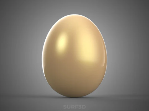 STANDARD EGG NORMAL OVOID OVAL SHAPE BROWN RED ORANGE CHICKEN 3D Model