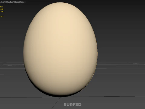 STANDARD EGG NORMAL OVOID OVAL SHAPE BROWN RED ORANGE CHICKEN 3D Model