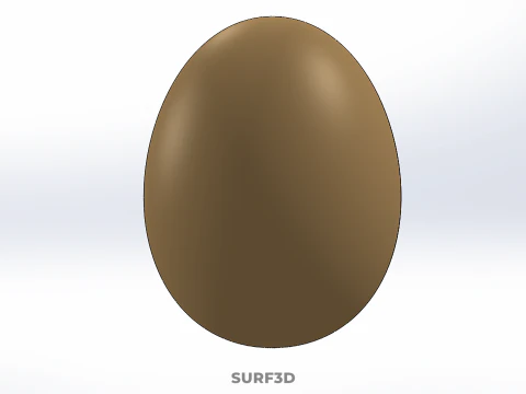 STANDARD EGG NORMAL OVOID OVAL SHAPE BROWN RED ORANGE CHICKEN 3D Model