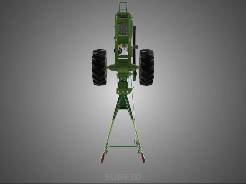 2 WHEEL DIESEL ENGINE HAND WALKING TRACTOR FIELD FARMING MACHINE 3D Model