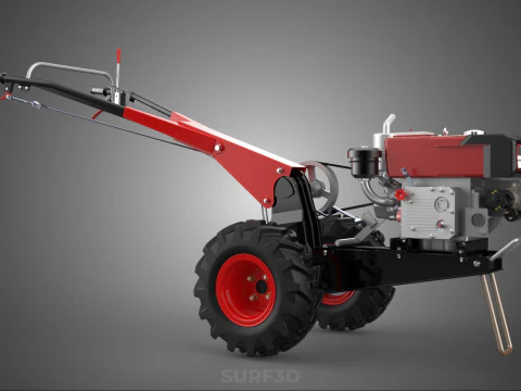 HAND WALKING TRACTOR DIESEL ENGINE ELECTRIC POWER STARTER MOTOR 3D Model