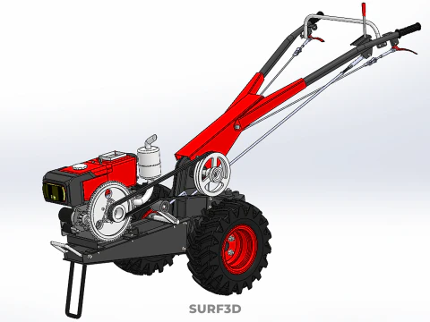 HAND WALKING TRACTOR DIESEL ENGINE ELECTRIC POWER STARTER MOTOR 3D Model