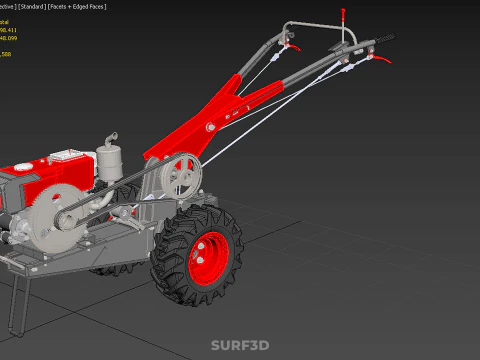 HAND WALKING TRACTOR DIESEL ENGINE ELECTRIC POWER STARTER MOTOR 3D Model