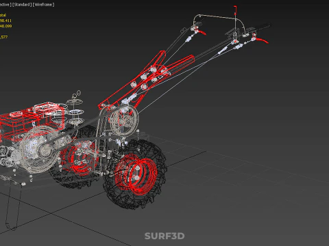 HAND WALKING TRACTOR DIESEL ENGINE ELECTRIC POWER STARTER MOTOR 3D Model