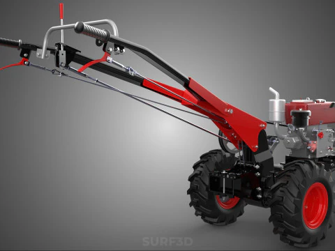 HAND WALKING TRACTOR DIESEL ENGINE ELECTRIC POWER STARTER MOTOR 3D Model