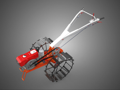 CAMINANDO DETR&Aacute;S DE UN TRACTOR DIESEL AGRICULTOR OPERADOR TRABAJO BARRO Modelo 3D