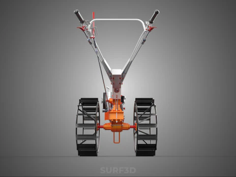 CHODZIĆ ZA RĘKĄ CIĄGNIK DIESEL ROLNIK OPERATOR PRACA BŁOTO Model 3D