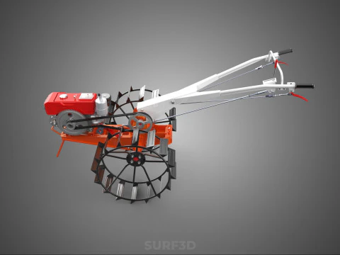 CHODZIĆ ZA RĘKĄ CIĄGNIK DIESEL ROLNIK OPERATOR PRACA BŁOTO Model 3D