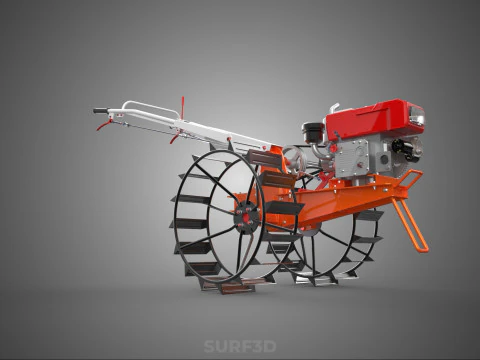 CHODZIĆ ZA RĘKĄ CIĄGNIK DIESEL ROLNIK OPERATOR PRACA BŁOTO Model 3D