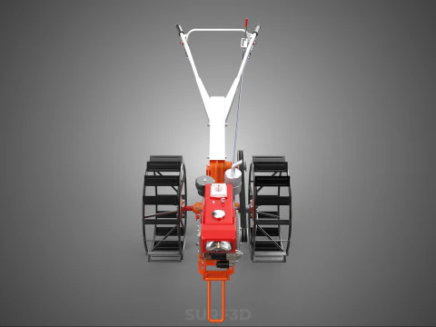 CHODZIĆ ZA RĘKĄ CIĄGNIK DIESEL ROLNIK OPERATOR PRACA BŁOTO Model 3D