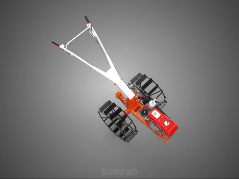 CHODZIĆ ZA RĘKĄ CIĄGNIK DIESEL ROLNIK OPERATOR PRACA BŁOTO Model 3D