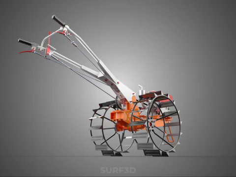 CHODZIĆ ZA RĘKĄ CIĄGNIK DIESEL ROLNIK OPERATOR PRACA BŁOTO Model 3D