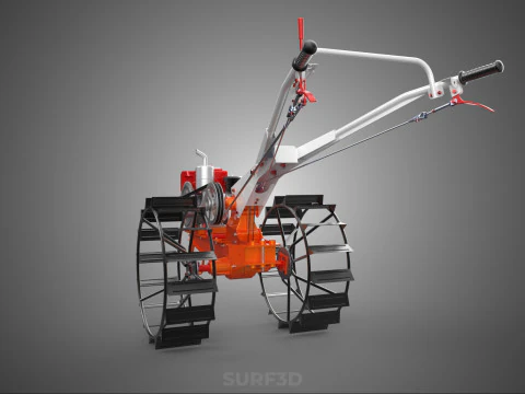 CHODZIĆ ZA RĘKĄ CIĄGNIK DIESEL ROLNIK OPERATOR PRACA BŁOTO Model 3D