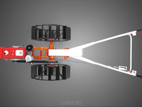 CHODZIĆ ZA RĘKĄ CIĄGNIK DIESEL ROLNIK OPERATOR PRACA BŁOTO Model 3D