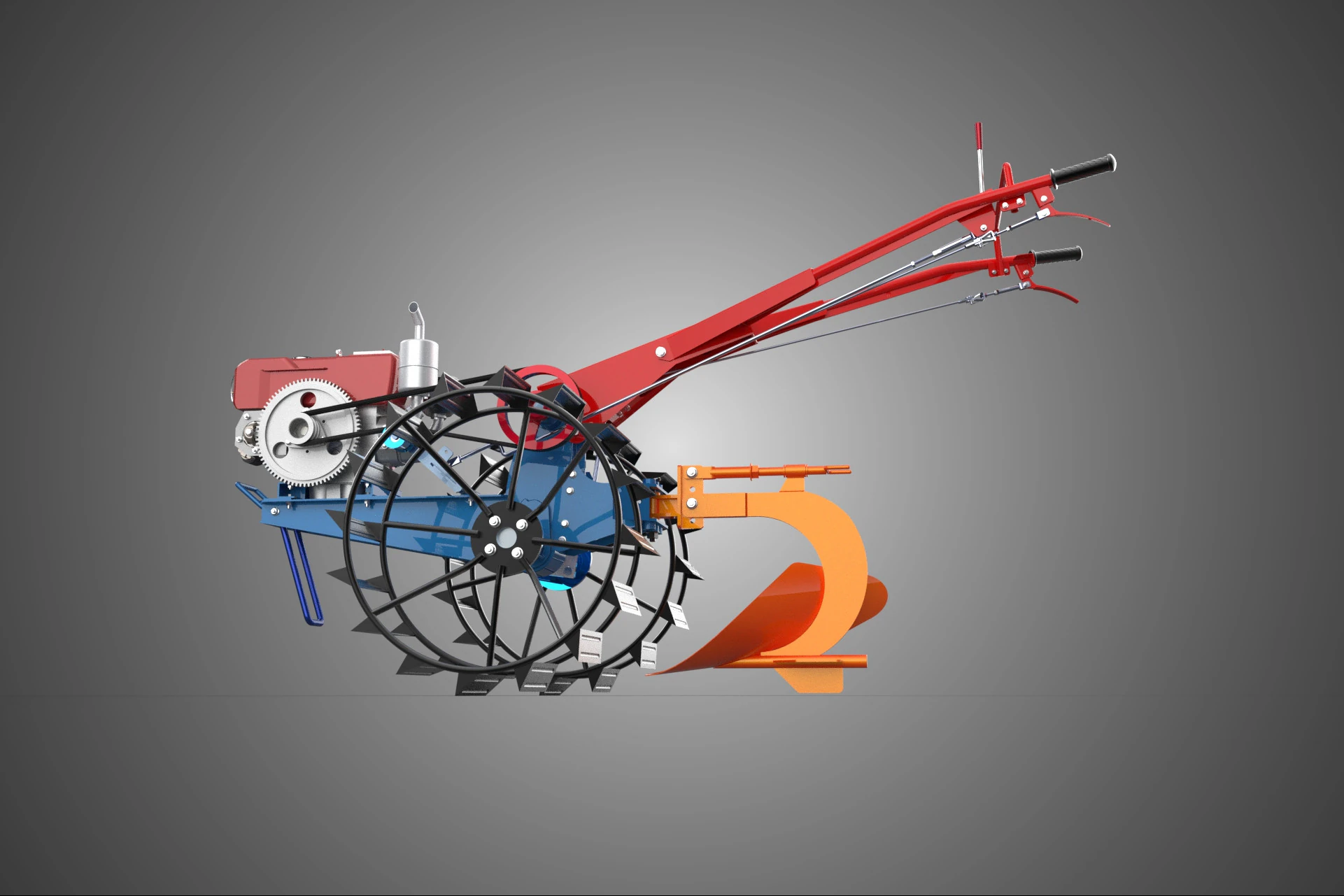 MOLDBOARD PLOW HAND WALKING TRACTOR MOUNTED FURROW PLOUGH SHARE 3D Model .c4d .max .obj .3ds .fbx .stl .blend