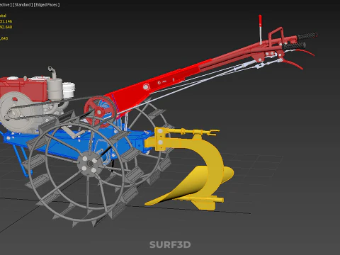 MOLDBOARD PLOW HAND WALKING TRACTOR MOUNTED FURROW PLOUGH SHARE 3D Model